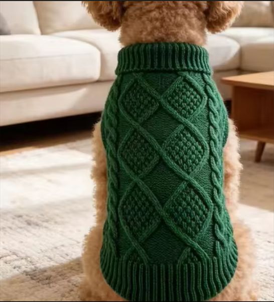 Fisherman Knit Dog Sweater