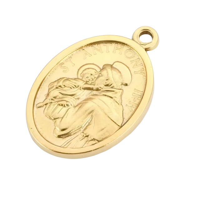 Saint Francis & Saint Anthony Charm 24k Gold Plated