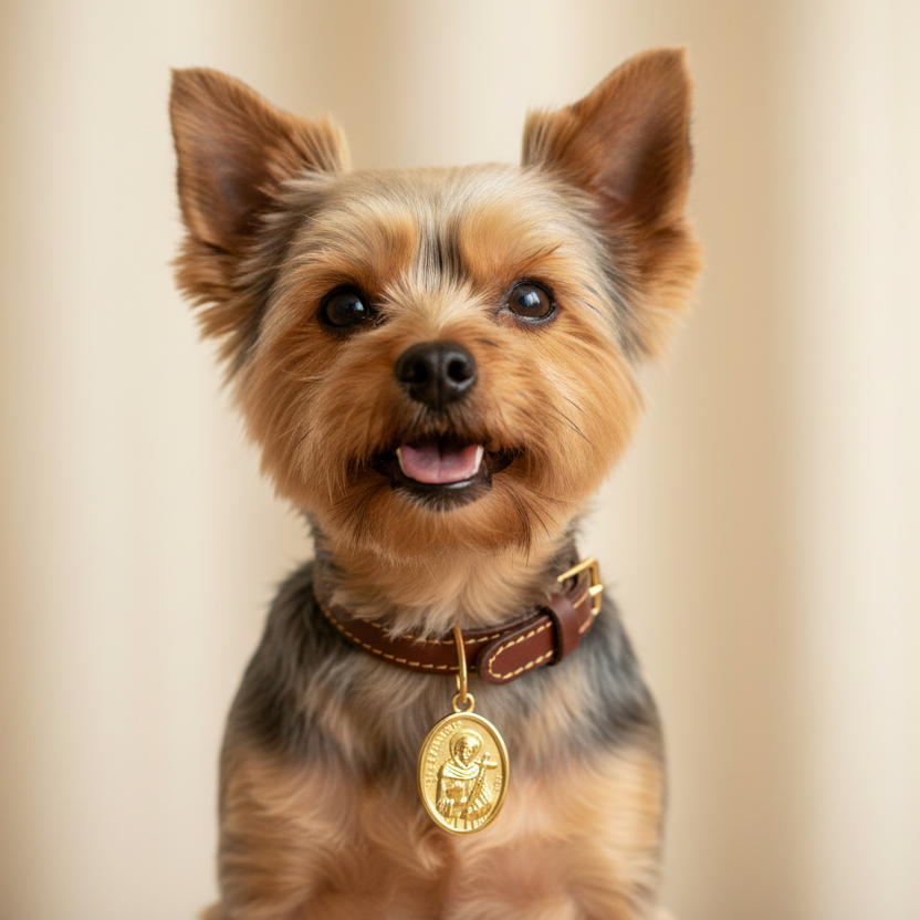 Yorkshire Terrier with Saint Francis Charm