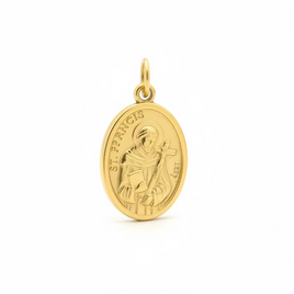 24k Gold Plated Sain Francis Of Assisi & Saint Anthony Charm 