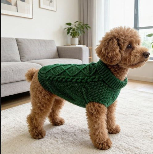 Fisherman Knit Dog Sweater