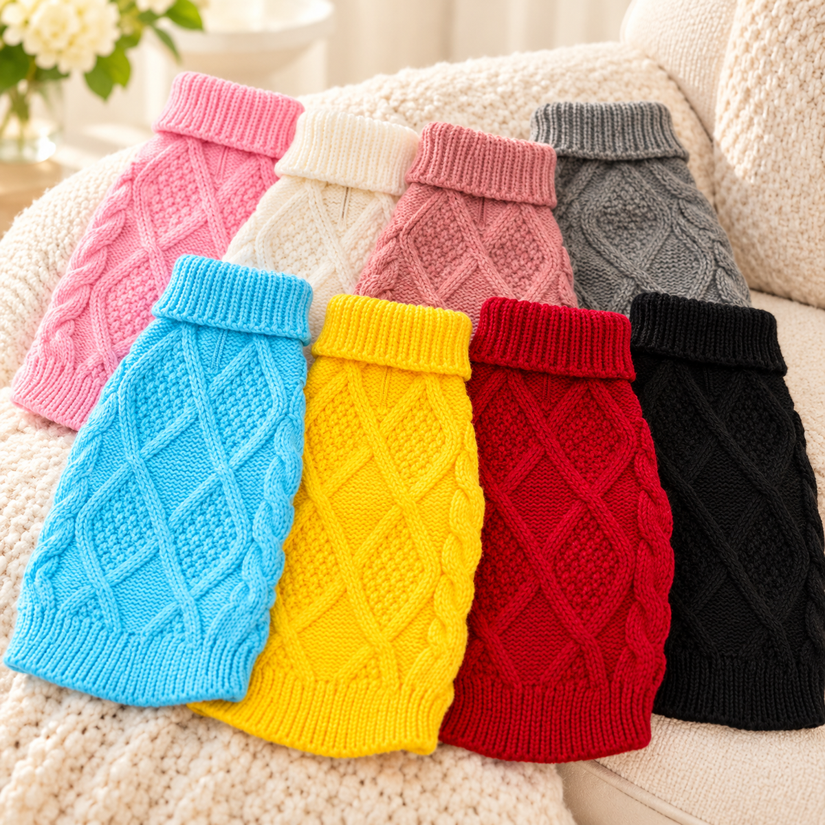 Fisherman Knit Dog Sweater