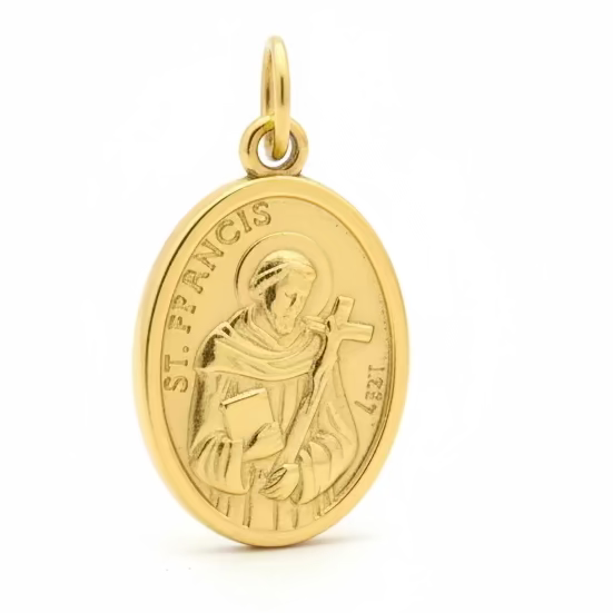 Saint Francis & Saint Anthony Charm 24k Gold Plated