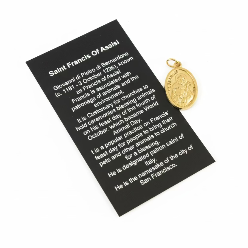 Saint Francis & Saint Anthony Charm 24k Gold Plated