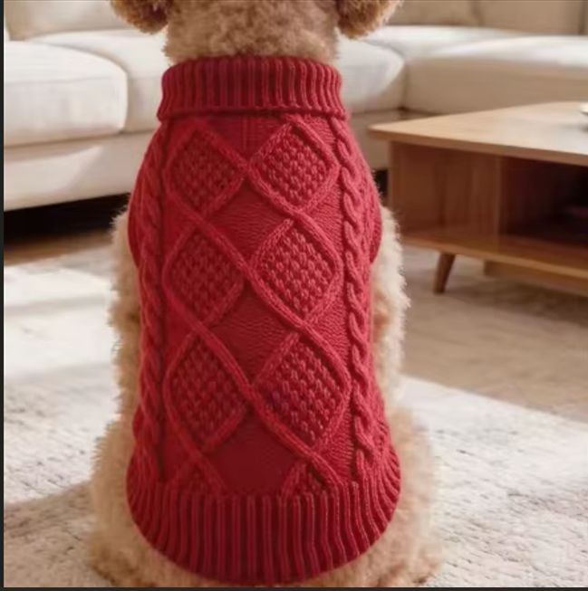 Fisherman Knit Dog Sweater