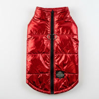 Metallic Puffer Vest Harness - Red