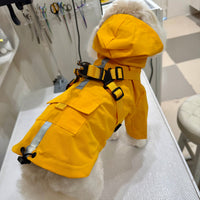 Hooded Waterproof Sports Style Raincoat Harness
