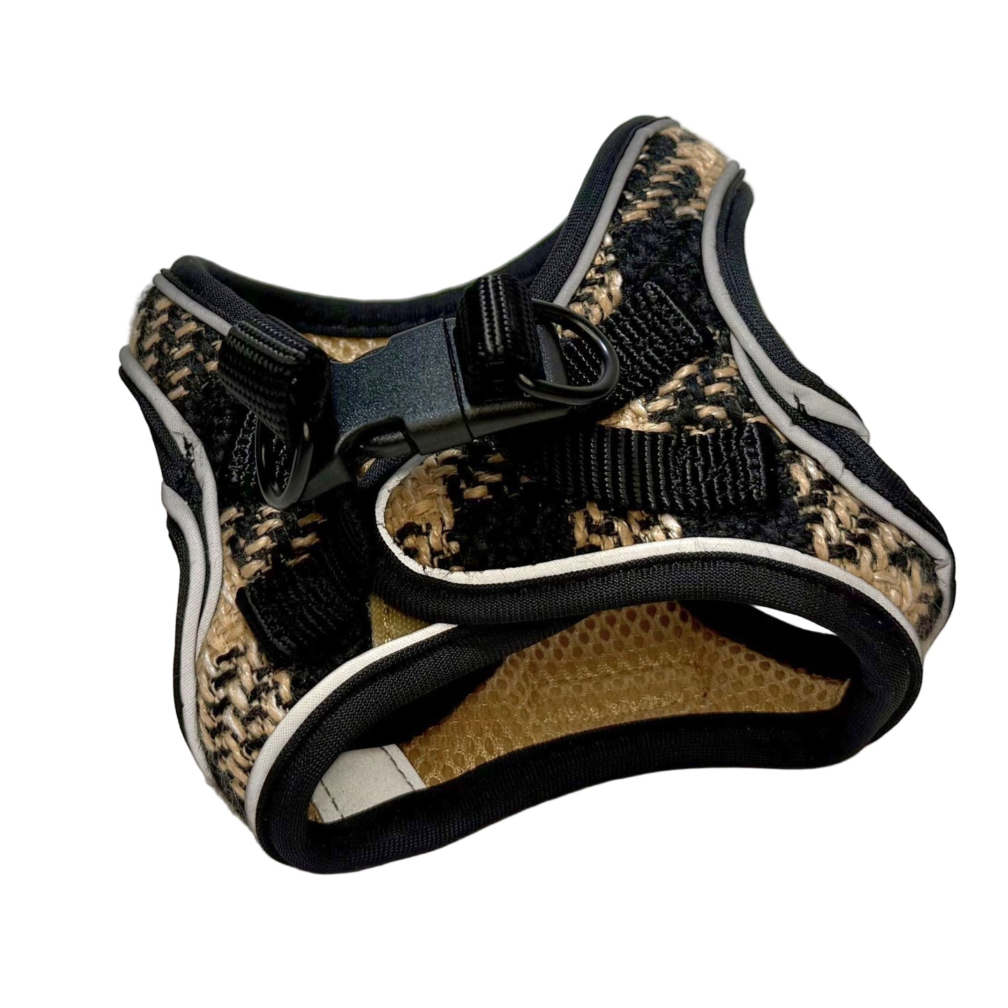 Onyx & Bone Plaid Tweed Vest Harness- Padded Neoprene  | By Uptown Hound