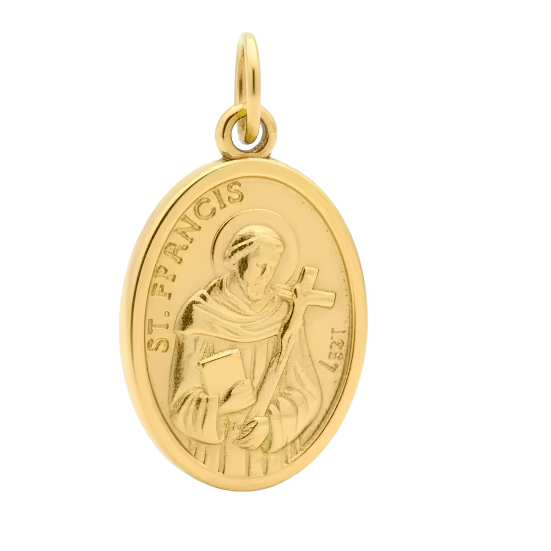 Saint Francis & Saint Anthony Charm 24k Gold Plated