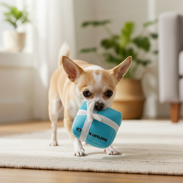 Chihuahua playing with Sniffany & Co toy