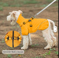 Reflective Waterproof Dog Rain Jacket with Built-In Harness | The Uptown Hound