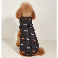 Dachshund Print Harness Vest - Back View on Poodle