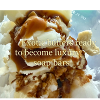 Exotic butters ready to become luxury soap bars