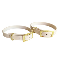 Frosted White Buckle Collars Different Angles