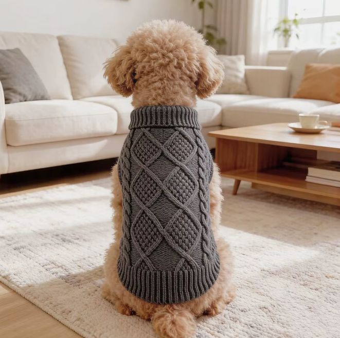 Fisherman Knit Dog Sweater
