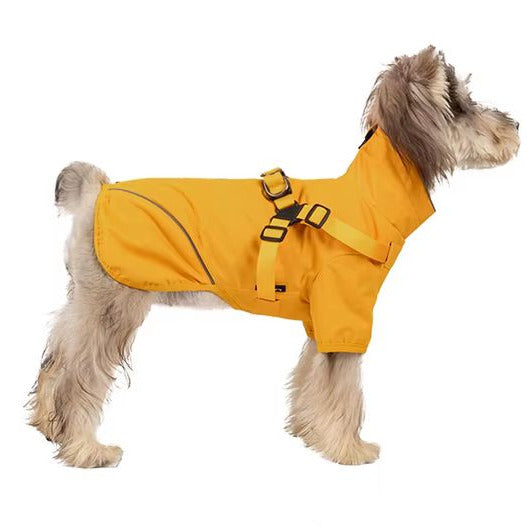 Reflective Waterproof Dog Rain Jacket with Built-In Harness | The Uptown Hound