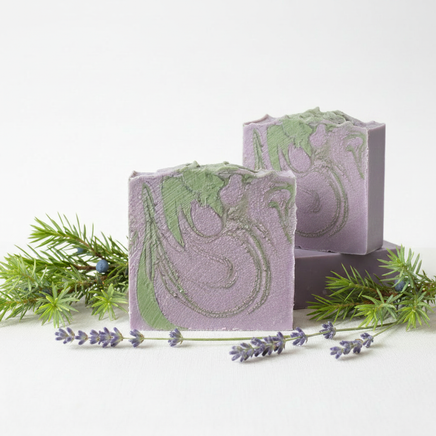Lavender Juniper Soap with Swirls on All Bars