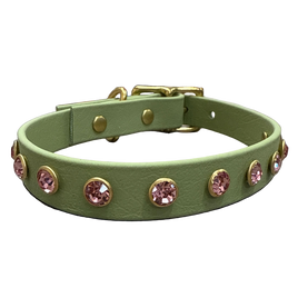 Matcha Collar w/ Pink Stones