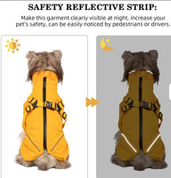 Reflective Waterproof Dog Rain Jacket with Built-In Harness | The Uptown Hound