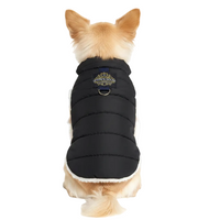 Rear view blonde chihuahua in Uptown Hound puffer vest