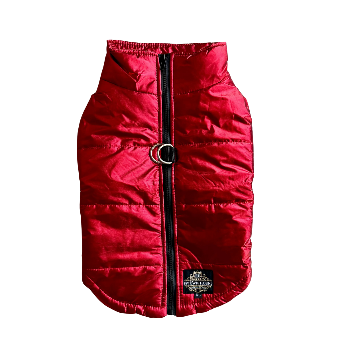 Metallic Puffer Vest Harness - Red