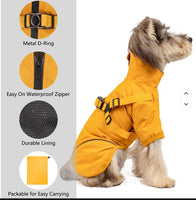 Reflective Waterproof Dog Rain Jacket with Built-In Harness | The Uptown Hound